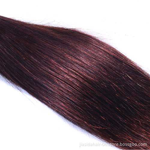 Hot selling Straight 4 Brown Color Weave Raw Mink Brazilian Bundles Cuticle Aligned Virgin Human Hair Extension